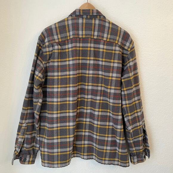 Patagonia Mens Fjord Plaid Flannel Shirt L Boulevard Brewing Co Organic Button - Picture 5 of 11